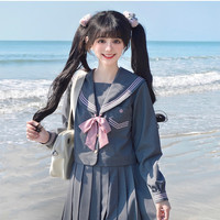 樱花家族 JK制服 椿岐女子 长袖中间服 灰粉色