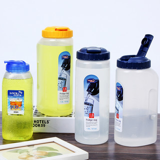 乐扣乐扣（LOCK&LOCK）水杯家用大容量饮料瓶一键式开关塑料运动杯子 1.8L 蓝盖
