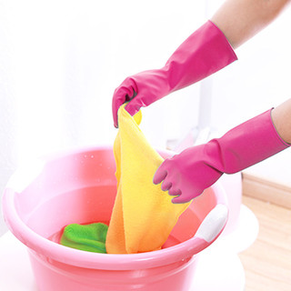 妙潔 妙洁家务清洁洗碗厨房手套女士家用洗衣服橡胶乳胶皮耐磨耐用防水