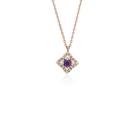 Blue Nile 小巧紫水晶和钻石花卉项链吊坠 69050