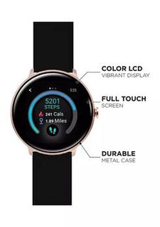 Sport 3 Touchscreen Smartwatch for Men and Women: Rose Gold Case with Black Strap (45 Millimeter)