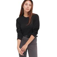 UNIQLO 优衣库 女士圆领长袖T恤 444513 黑色 M