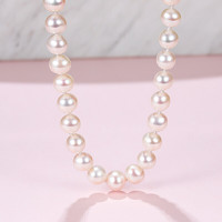 周六福 珠宝  简约珍珠项链女款 S925银扣淡水珍珠项链 X058607 约45cm