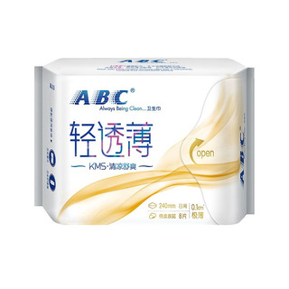 ABC KMS系列轻透薄卫生巾套装 (清凉舒爽日用24cm*8片*4+迷你日用19cm*8片*2+甜睡美梦夜用32.3cm*3片*4+劲吸护垫16.3cm*22片)