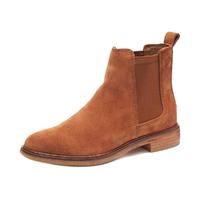 Clarks 其乐 Clarkdale Arlo系列 女士短筒切尔西靴 261380604 深棕褐色 40