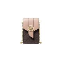 MICHAEL KORS 迈克·科尔斯 Charm系列 女士斜挎手机包 32S0G00C5B 棕色/柔粉色 小号