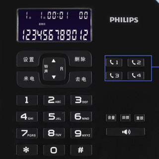 PHILIPS 飞利浦 CORD492 电话机 黑色