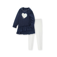 balabala 巴拉巴拉 202121104003-80821 女童长袖套装 深蓝 120cm