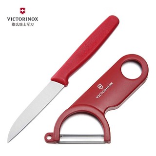 VICTORINOX 维氏 京东超市维氏VICTORINOX瑞士军刀厨刀系列 瑞士原产水果刀刨皮器 二件套居家商务礼盒CN.KK1510.SET红色