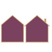 明航 SH-064H 可移胶磁性黑板墙 单房子款 120*180cm 紫色