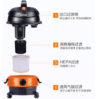 SUPOR 苏泊尔 吸尘器家用小型手持式大吸力装修车用大功率工业桶式吸尘机