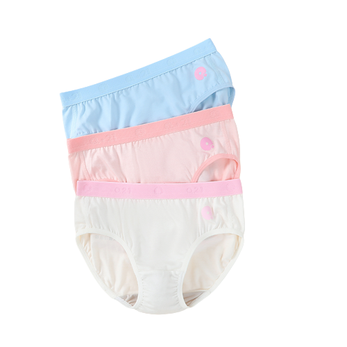 Q21 B9009 女童三角内裤 3条装 梦幻粉+奶冻蓝+舒芙蕾米
