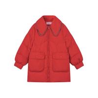 Deesha 笛莎 9W2144803 女童防风羽绒服 红色 130cm