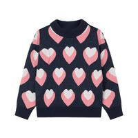 Souhait 水孩儿 SHPQGD29CW626 女童套头毛衣 藏蓝 110cm