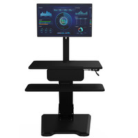 TED'S ERGOTECH 泰德适人因科技 KFD-WS-040S 升降电脑桌+夹桌支架 黑色