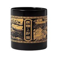 御宝阁 竹制雕刻笔筒 黑色款 清明上河图 单个装