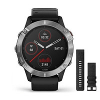 GARMIN 佳明 Fenix 6 运动手表+黑色尼龙表带 耀银 47mm