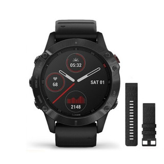 GARMIN 佳明 Fenix 6Pro 运动手表+黑色尼龙表带 邃黑 51mm PVD版