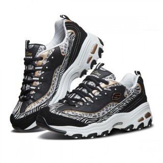 SKECHERS 斯凯奇 D'lites 1.0 女子休闲运动鞋 99999833/BKGD 黑色/金色 35