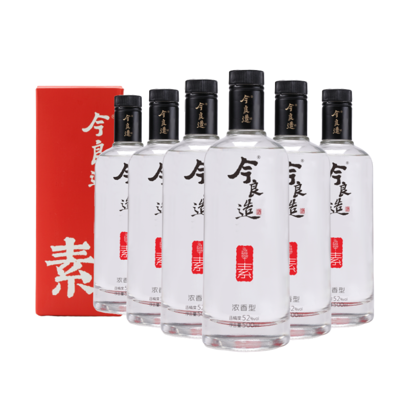 今良造 素 52%vol 浓香型白酒 500ml*6瓶 礼盒装