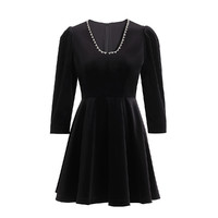 ochirly 欧时力 黑标系列 女士短款连衣裙 1NH4084970 黑色 S