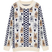 ELF SACK 妖精的口袋 女士圆领针织衫 114021141689 蓝色 M