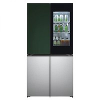 LG 乐金 产地韩国 进口LG 617升 十字对开门冰箱F621GE65B（墨玉绿+流光银）