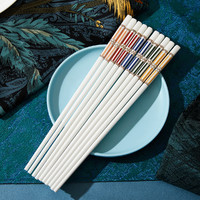 tujia 途家 5双装陶瓷创意筷子好夹不易发霉轻奢餐具家用时尚礼品一人一筷子