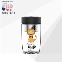 CUP MYSTERY 美国Cup Mystery茶杯玻璃水杯耐热便携304滤网泡茶卡通车载杯子带茶隔男女士学生礼品无铅办公 狮子