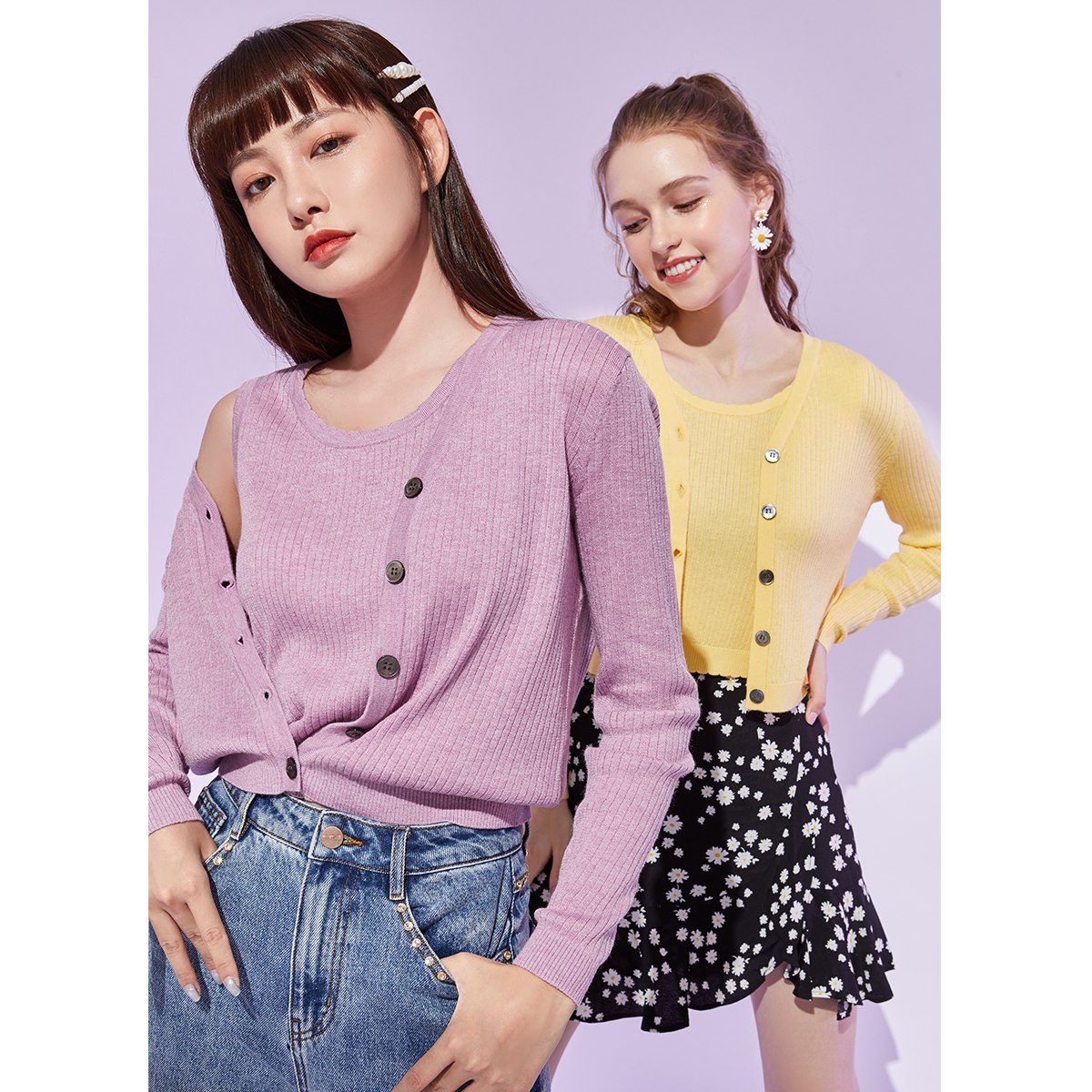 Five Plus 5+ 2RE3030480710 女士针织开衫+背心 两件套 L