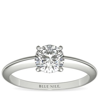 补贴购：Blue Nile 0.80克拉圆形切工钻石+经典四镶爪单石订婚戒指 LD18368696