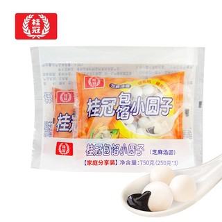 桂冠 包馅小圆子 750g（250g*3）黑芝麻小汤圆 酒酿醪糟 早餐 点心