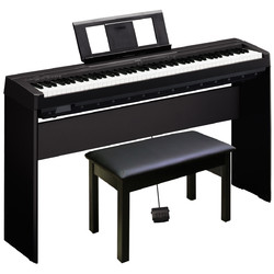 YAMAHA 雅马哈 电钢琴电子数码钢琴初学88键重锤P45专业官方标配+双人琴凳