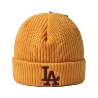 MLB 美国职棒大联盟 男女款毛线帽 32CPB5 LA款 芥末黄色
