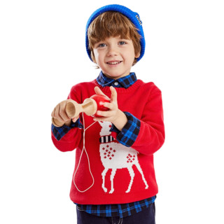 PEPCO 小猪班纳 森林派对系列 130341055 儿童毛衣 经典红 90cm