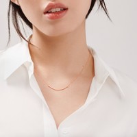 Tiffany&Co;. 小号T 笑脸项链 18k玫瑰金