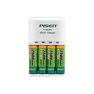 PISEN 品胜 HR15/51 5号镍氢充电电池 1.2V 2500mAh 4粒装 充电套装