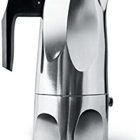 Alessi Ossidiana Espresso咖啡机，不锈钢/铝，3.5 x 18.5 x 40.5厘米 3 cup/ 5.25 oz