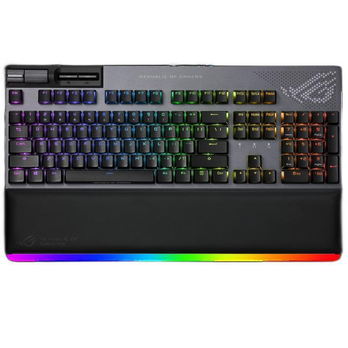 ROG 玩家国度 耀光 2 幻 104键 有线机械键盘 黑色 NX山楂红轴 RGB