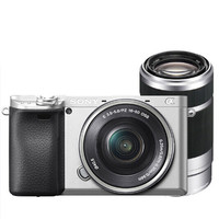 SONY 索尼 A6400 APS-C画幅 微单相机 银色 E 16-50mm F3.5 OSS 变焦镜头+E 55-210mm F4.5 OSS 变焦镜头 双头套机