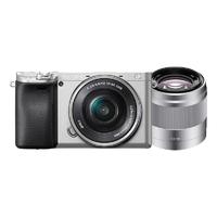 SONY 索尼 A6400 APS-C画幅 微单相机 银色 E 16-50mm F3.5 OSS 变焦镜头+E 50mm F1.8 OSS 定焦镜头 双头套机