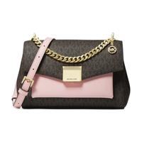 MICHAEL KORS 迈克·科尔斯 Lita系列 女士单肩斜跨包 35T0GXPL2B 老花棕拼粉色 中号