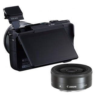 Canon 佳能 EOS M10 APS-C画幅 微单相机 黑色 EF-M 15-45mm F3.5 IS STM 变焦镜头+EF-M 22mm F2.0 STM 定焦镜头 双头套机