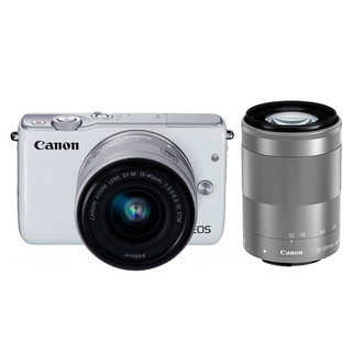 Canon 佳能 EOS M10 APS-C画幅 微单相机 白色 EF-M 15-45mm F3.5 IS STM 变焦镜头+EF-M 55-200mm F4.5 IS STM 变焦镜头 双头套机