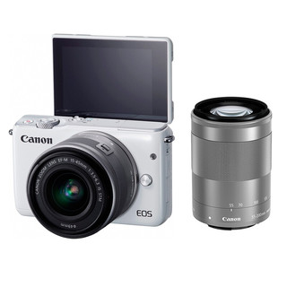 Canon 佳能 EOS M10 APS-C画幅 微单相机 白色 EF-M 15-45mm F3.5 IS STM 变焦镜头+EF-M 55-200mm F4.5 IS STM 变焦镜头 双头套机