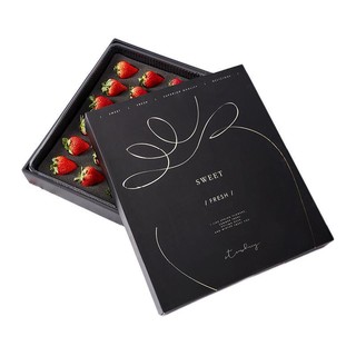 TIAN JIA GUO YE 恬嘉果业 黑金版 丹东99草莓 单果35g+ 1kg 礼盒装