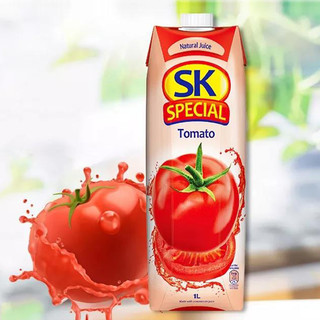 SK 塞浦路斯原装进口100％纯果汁菠萝汁橙子汁桃汁果蔬饮料1000ml  SK牌苹果汁6瓶【原果汁含量100%】