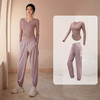 佑游 瑜伽服套装女2021跑步运动秋冬季高级感专业高端瑜伽健身房衣服装 气质紫两件套