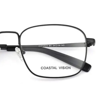 Coastal Vision 镜宴 &essilor 依视路 CVF2023BK 黑色金属眼镜框+1.56折射率 防蓝光镜片