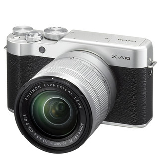 FUJIFILM 富士 X-A10 APS-C画幅 微单相机 银黑色 XC 16-50mm F3.5 OIS II 变焦镜头 单头套机